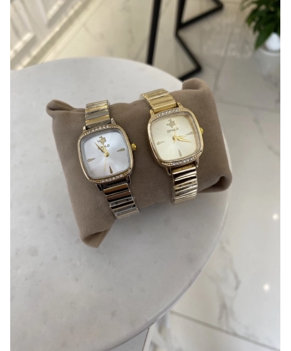 Kare Kasa Çubuk Plaka Kordon Bijuteri Saat