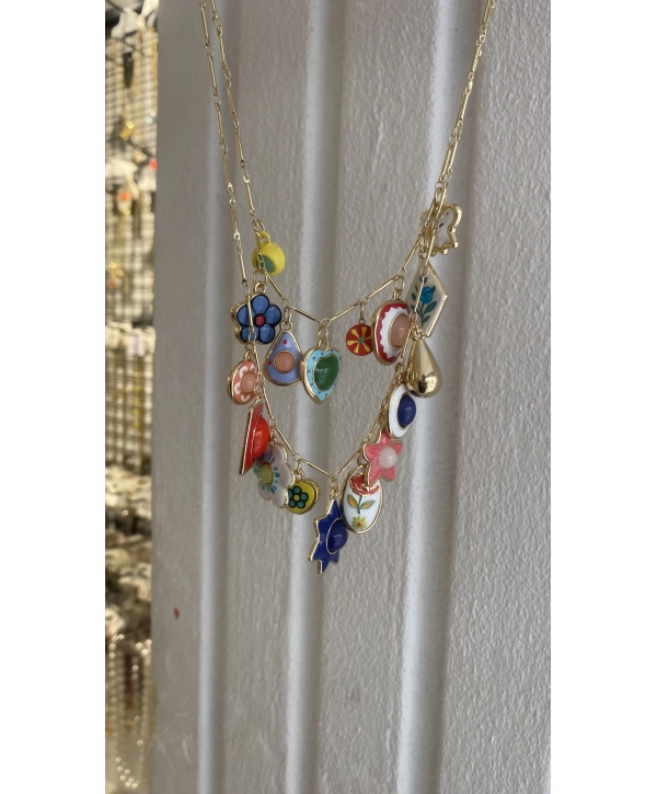 Özel Seri 2li Reçine Charm Set Kolye