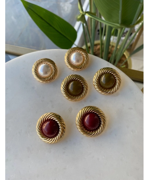 Özel Seri Burgu Çerçeve Daire Küpe