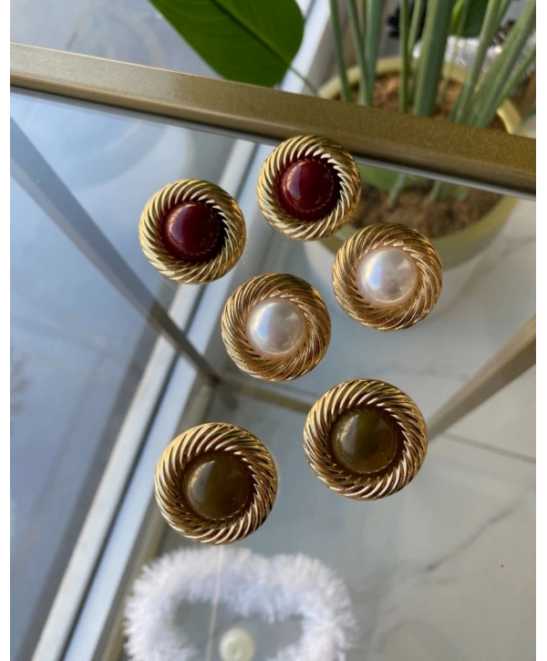 Özel Seri Burgu Çerçeve Daire Küpe