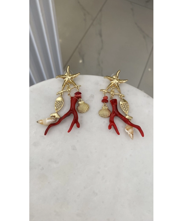 Özel Seri Deniz Yıldızı Charm Küpe