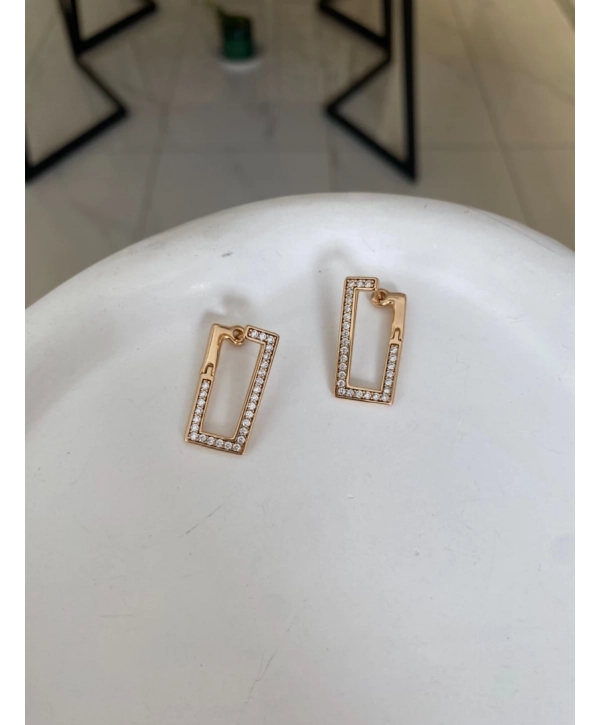 Özel Seri Dikdörtgen Zirkon Taş Küpe