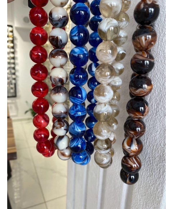 Özel Seri Hareli Cam Boncuk Kolye