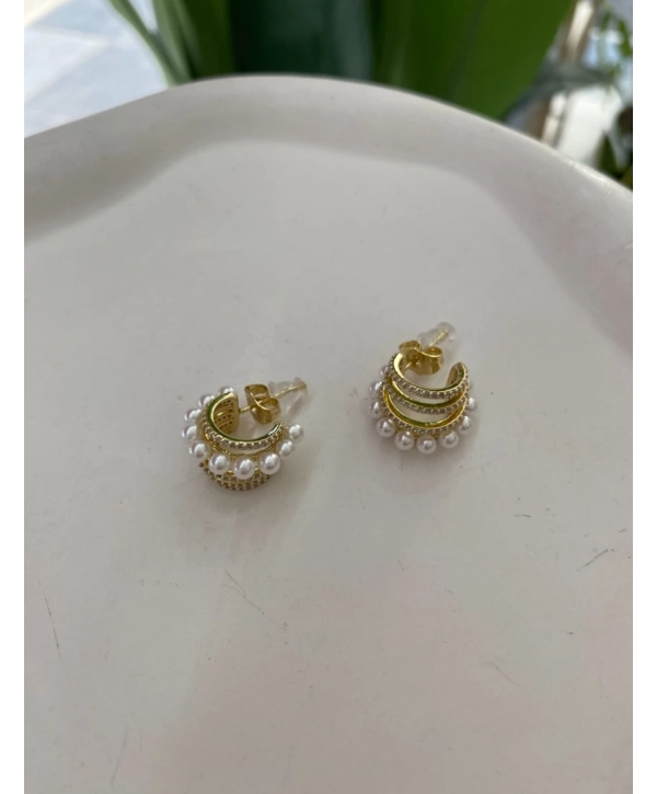 Özel Seri İnci Detay Tek Delikte Çoklu Görünüm Küpe