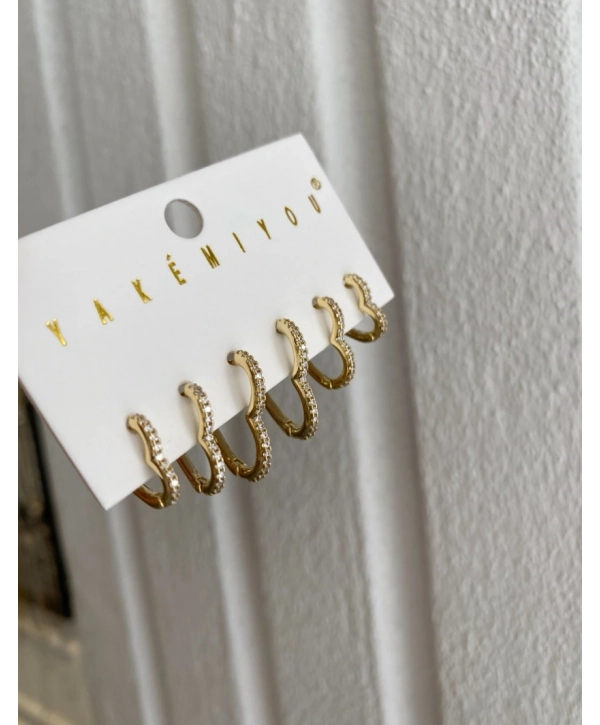 Özel Seri Kalp Model Altılı Set Küpe