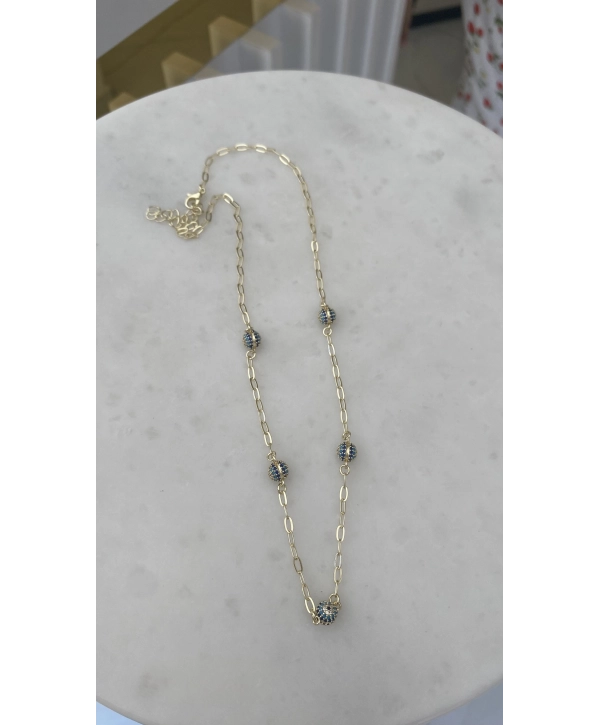 Özel Seri Minimal Top Nazar Bocuk Kolye