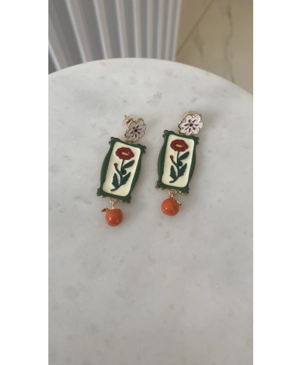 Özel Seri Reçine Çiçek Küpe