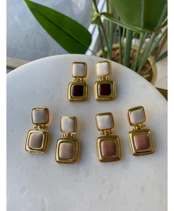 Özel Seri Sallantılı Kare Küpe