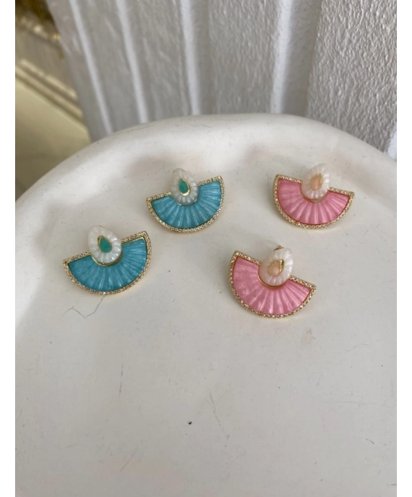 Özel Seri Sedef Yelpaze Küpe