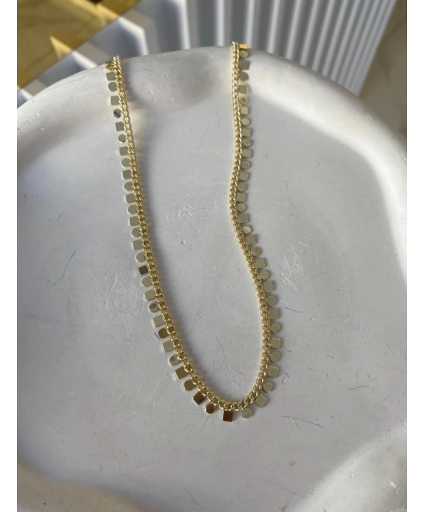 Özel Seri Sıralı Pul ve Kare Plaka Zincir Kolye