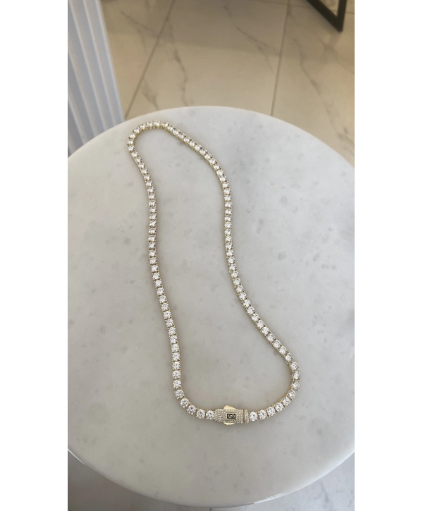 Özel Seri Tasarım 4 Mm. Zirkon Taş Kolye