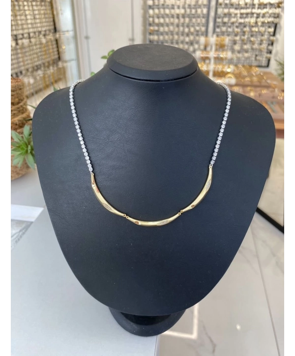 Özel Seri Yarım Ay Plaka Detay Su Yolu Kolye