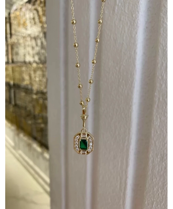 Özel Seri Yeşil Zirkon Taş Kolye