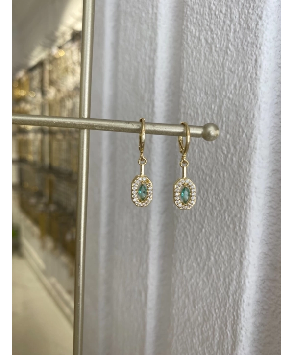 Özel Seri Yeşil Zirkon Taş Küpe