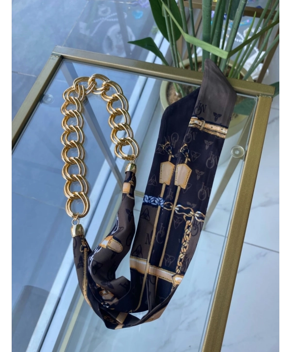 Özel Seri Zincir Detay Fular Kolye