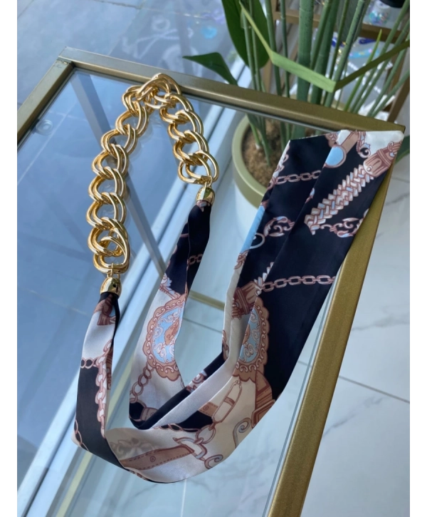 Özel Seri Zincir Detay Fular Kolye