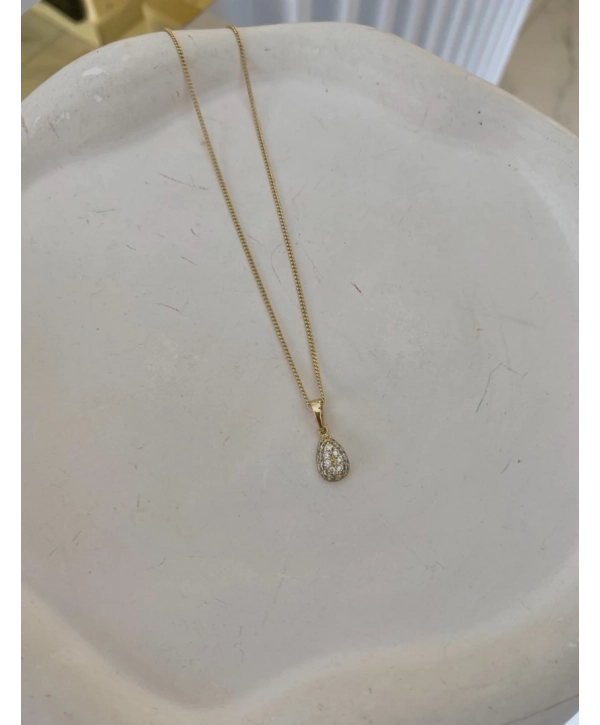 Özel Seri Zirkon Taş Damla Kolye