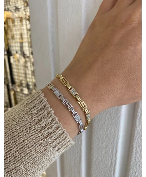 Özel Seri Zirkon Taş Detay Sıralı S Model Bileklik