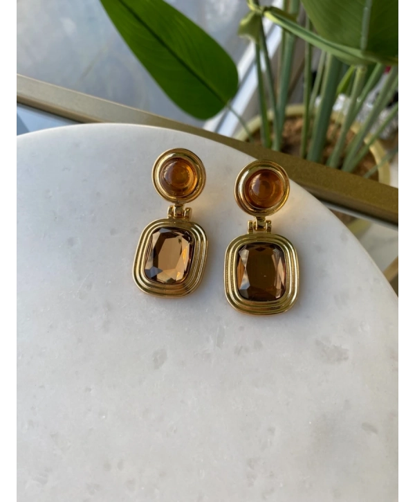 Özel Seri Zirkon Taş Detay Vintage Küpe