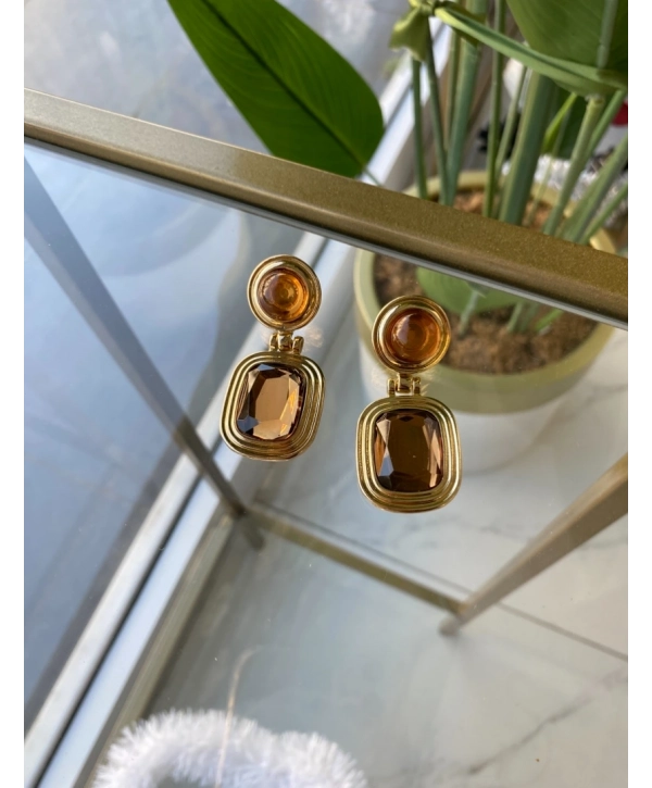 Özel Seri Zirkon Taş Detay Vintage Küpe