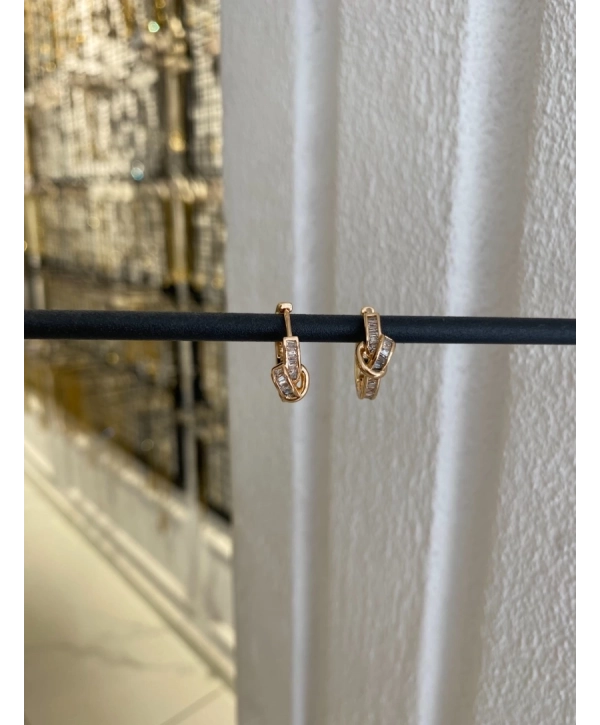 Özel Seri Zirkon Taş Düğüm Halka Küpe