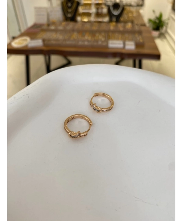 Özel Seri Zirkon Taş Düğüm Halka Küpe