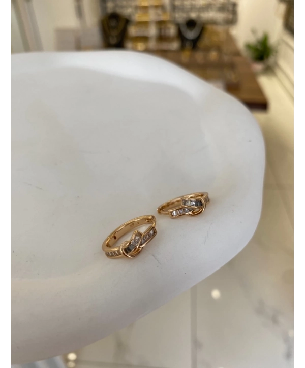 Özel Seri Zirkon Taş Düğüm Halka Küpe