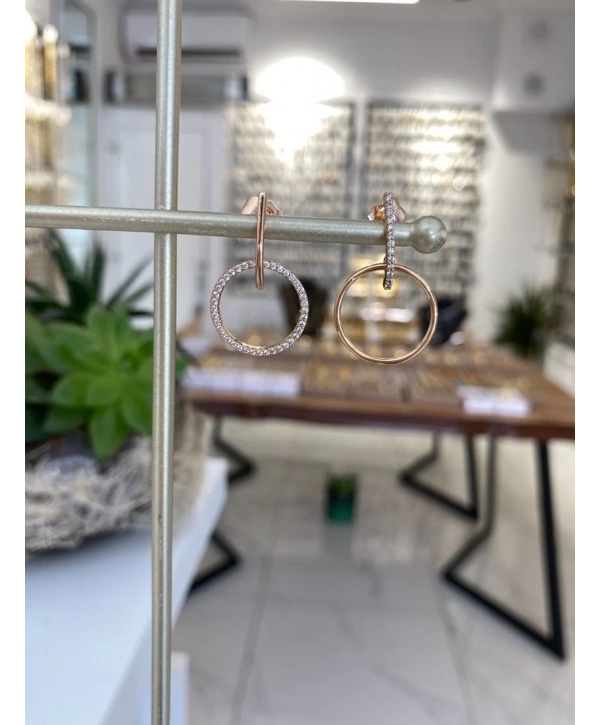 Özel Seri Zirkon Taş İnce Halka Küpe