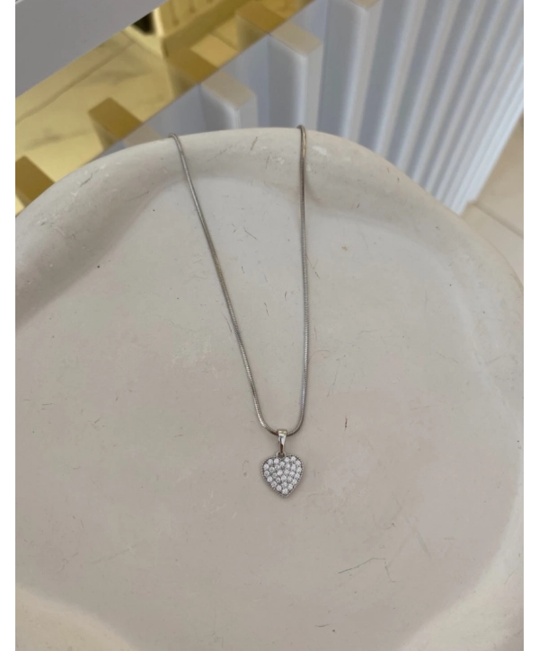 Özel Seri Zirkon Taş Kalp Kolye
