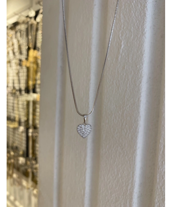 Özel Seri Zirkon Taş Kalp Kolye