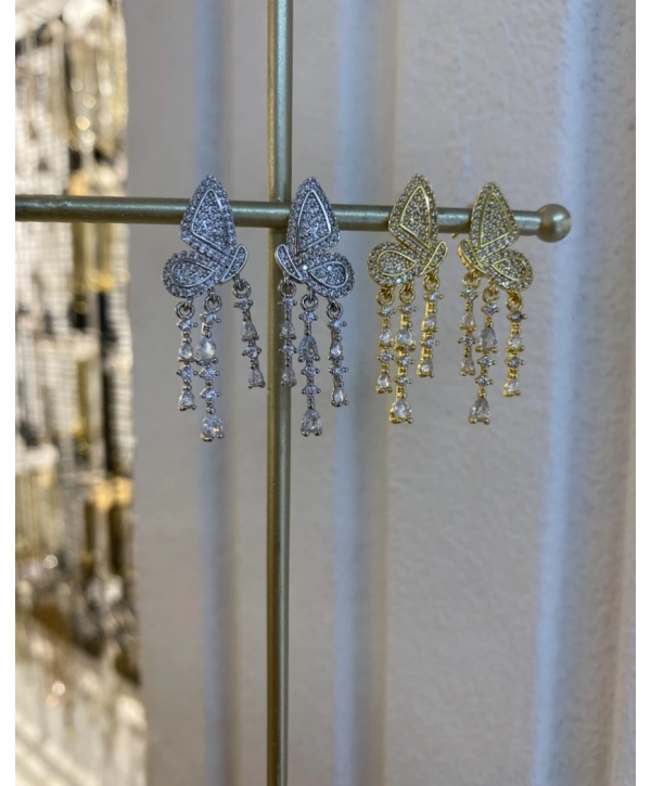 Özel Seri Zirkon Taş Kelebek Kanat Model Küpe