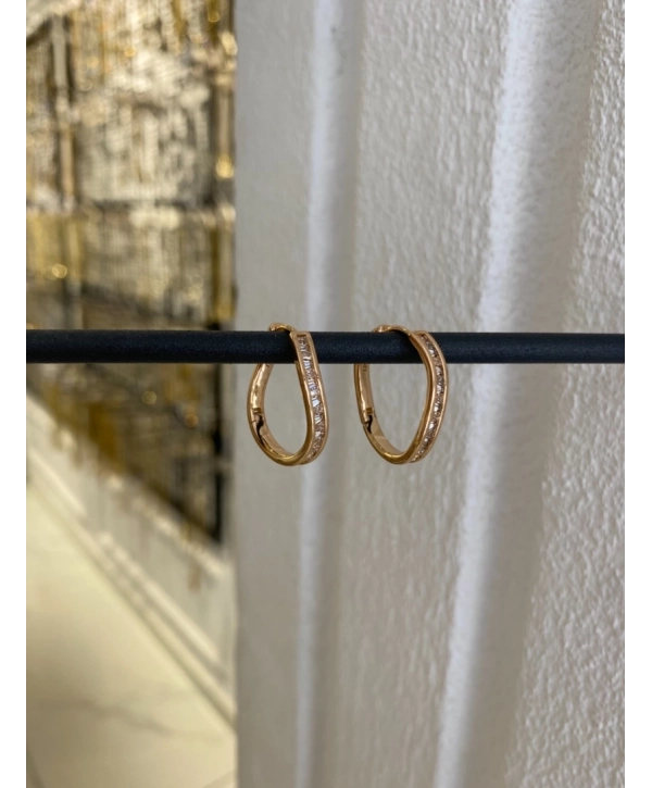 Özel Seri Zirkon Taş Kıvrımlı Halka Küpe