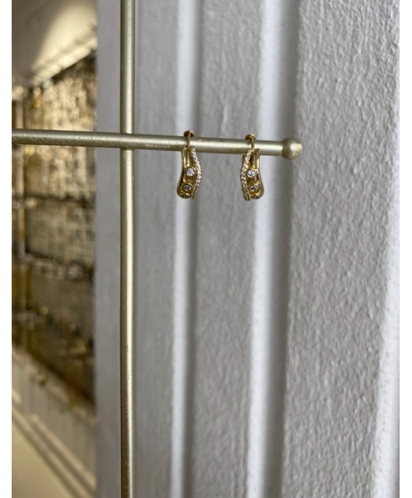 Özel Seri Zirkon Taşlı Dalga Model Küpe