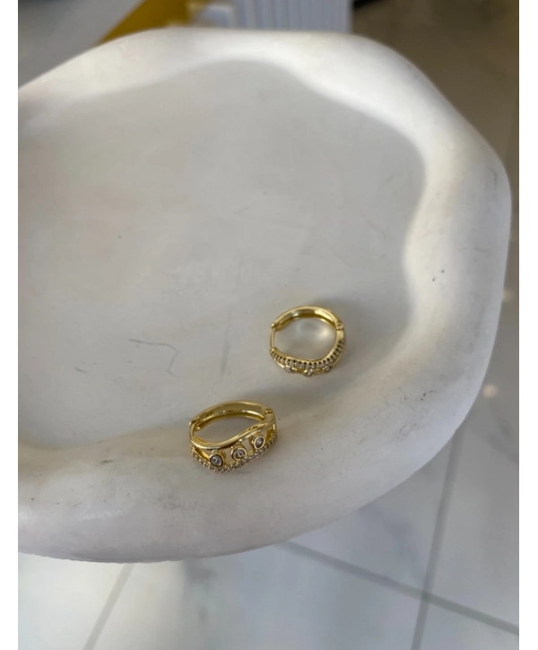 Özel Seri Zirkon Taşlı Dalga Model Küpe