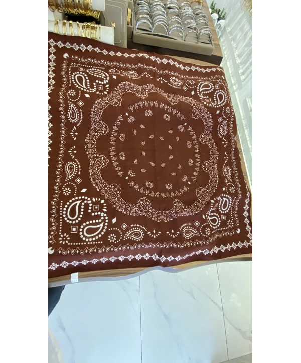 Renkli Etnik Desen 70x70 Pamuklu Fular