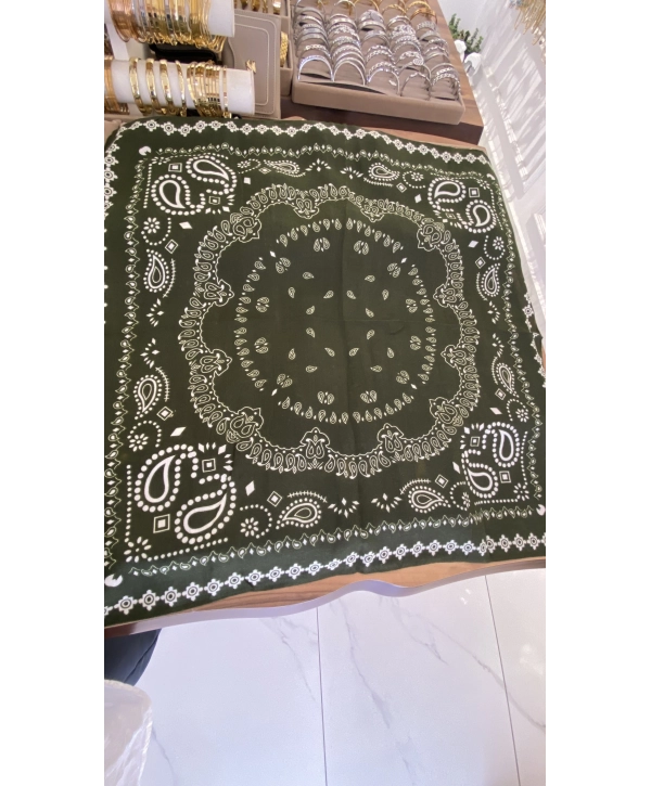 Renkli Etnik Desen 70x70 Pamuklu Fular