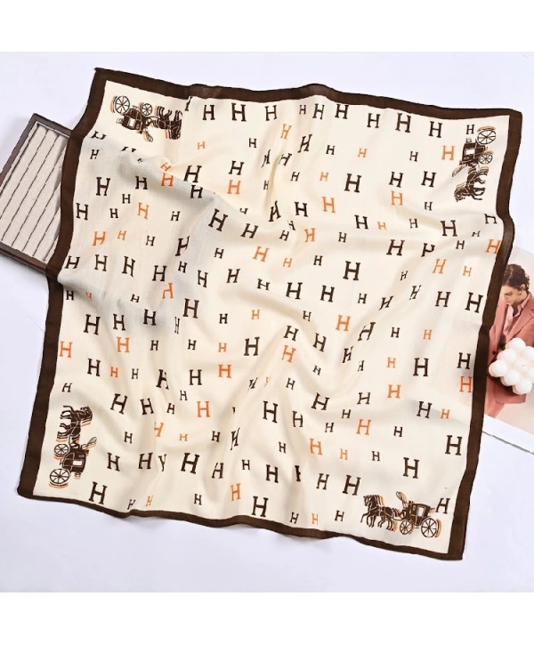 SiyaH- Beyaz H Desen 70*70 Fular