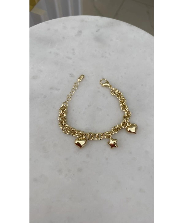 VIP CM Yıldız Kalp Sallantılı Bileklik