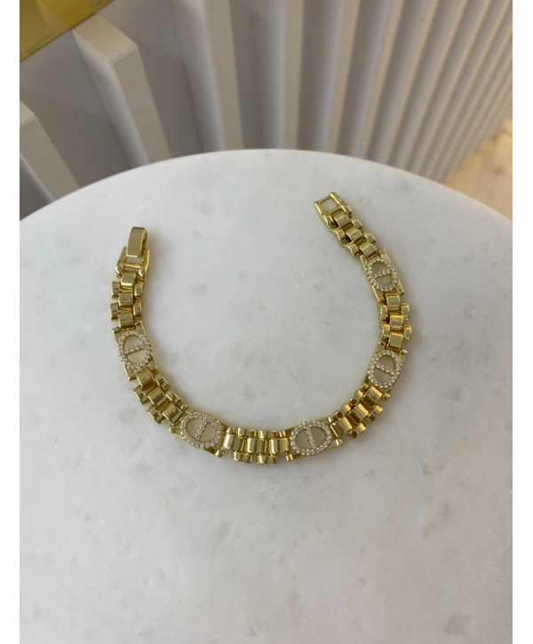 VIP İç İçe Geçme Kare Plaka D Model Bileklik