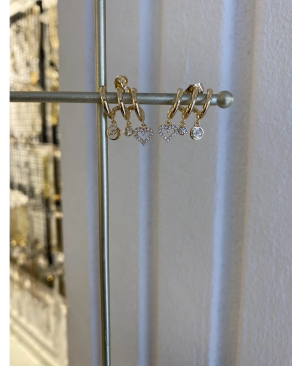 VİP Kalp Figür Sallantılı Tasarım Küpe