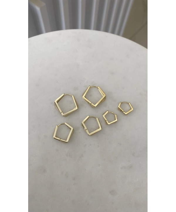 VIP Kare Plaka Tasarım Altılı Set Küpe