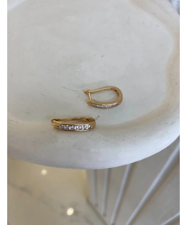 VIP Kare Zirkon Taş U Küpe