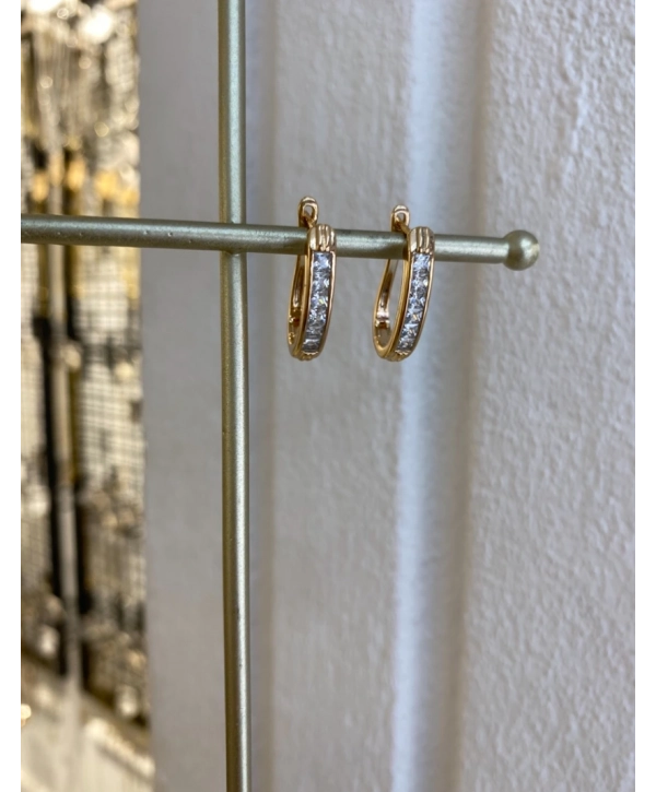 VIP Kare Zirkon Taş U Küpe