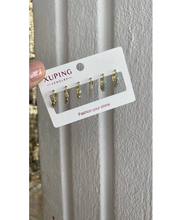 VIP Minimal Altılı Halka Set Küpe