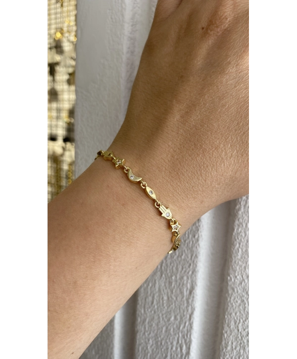 VIP Sıralı Ay, Yıldız ve Fatma Ana Eli Bileklik