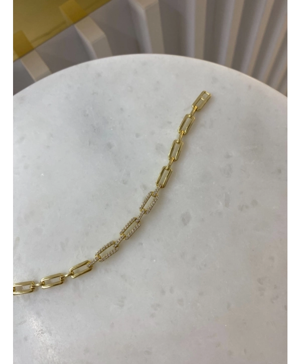 VIP Sıralı Dikdörtgen Zirkon Taş Detay Bileklik