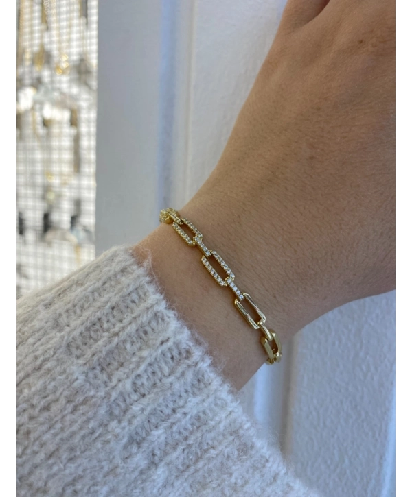 VIP Sıralı Dikdörtgen Zirkon Taş Detay Bileklik