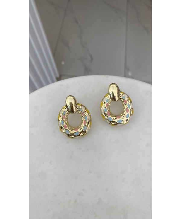 VIP XP Renkli Mineli Bombe Halka Küpe