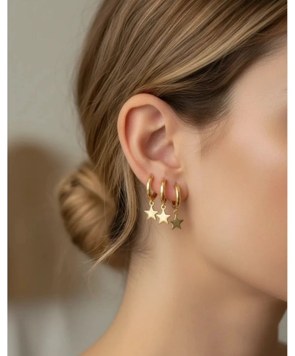 VİP Yıldız Figür Sallantılı Tasarım Küpe