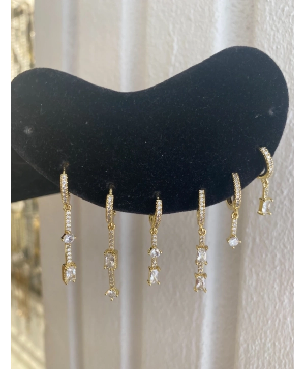 VIP Zirkon Taş Altılı Set Küpe